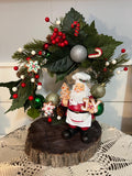 Christmas Santa Baking Cookies Wood Slice Table Decor