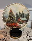 Christmas Country Winter Faux Water Globe Scene