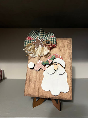 Santa Tier Tray Or Shelf Sitter in Wood