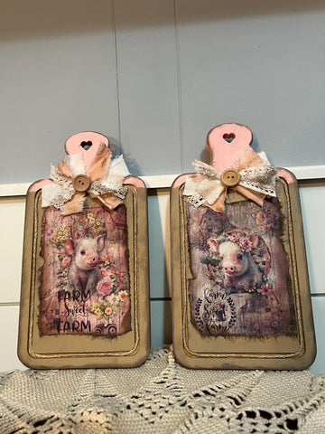 Farm Pigs Little Cutting Board Decorations