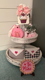 Valentine Tier Tray Pink Decor