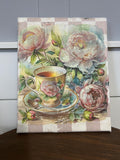 Tea Time Peony Canvas Print