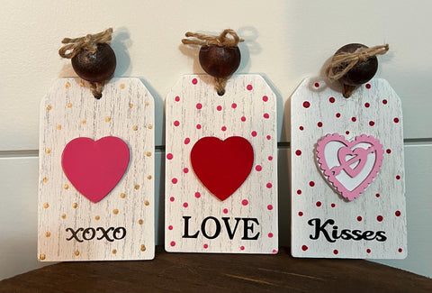 Valentine Pink Heart Tags