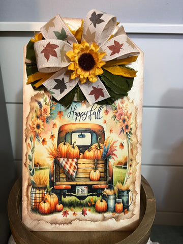 Happy Fall Tag with Truck