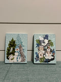 Snowman and Birdhouse Tier Tray or Shelf Sitters.