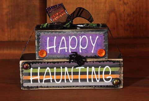Happy Haunting Halloween Word Stacker Decorative Sign Decoration
