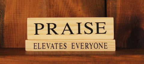 Praise Elevates Everyone Word Block Decorative Sign Decoration