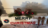 Merry Christmas Wooden Sign with Reindeer