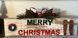 Merry Christmas Wooden Sign with Reindeer