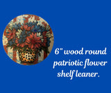 Patriotic Flowers on wood background