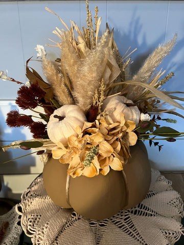 Pumpkin Table Arrangement  in Neutral Colors