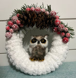 Yarn Winter Owl 6” Wreath