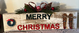 Merry Christmas Wooden Sign with Reindeer