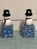 Snowman Blocks for Winter Decor and Tier Tray