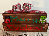 Merry Christmas Wood Block Decoration