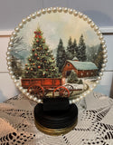 Christmas Country Winter Faux Water Globe Scene