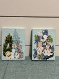 Snowman and Birdhouse Tier Tray or Shelf Sitters.