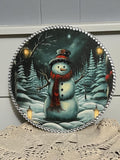 Christmas Winter Snowman Round