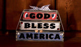 God Bless America Wood Word Block Stacker Decorative Sign Decoration