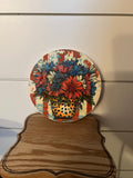 Patriotic Flowers on wood background
