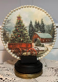 Christmas Country Winter Faux Water Globe Scene