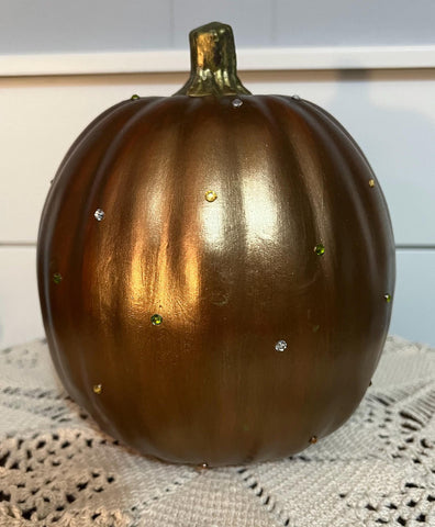 Elegant Bronze Pumpkin Decoration