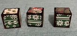 Yarn Christmas Trees and Wooden Present Joy Blocks