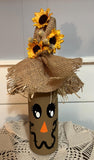 Fall Glass Bottle Scarecrow.