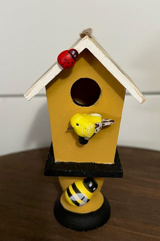 Tiny Tier Tray Birdhouse with Honey Bees